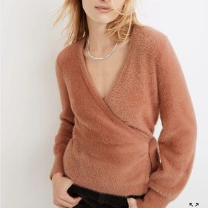 MADEWELL BALLOON SLEEVE WRAP SWEATER